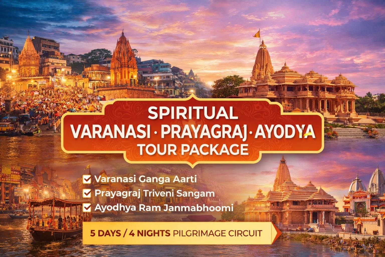 Spiritual Varanasi – Prayagraj – Ayodhya Tour Package